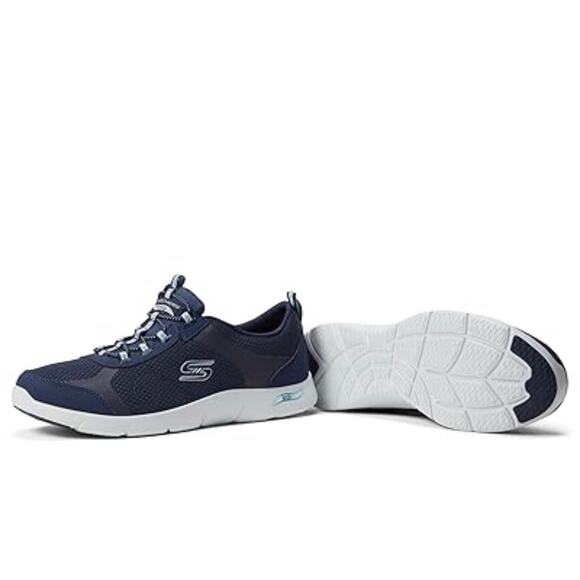 Skechers Arch Fit Refine 2.0 Sentiment Sneakers – Women’s 6.5 Navy/Aqua - Picture 2 of 11